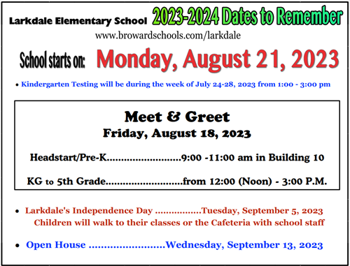 Dates To Remember